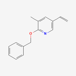 molecular formula C15H15NO B11792703 2-(Benzyloxy)-3-methyl-5-vinylpyridine 
