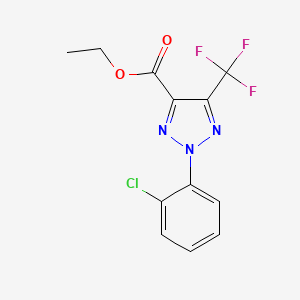 molecular formula C12H9ClF3N3O2 B11792724 Ethyl 2-(2-chlorophenyl)-5-(trifluoromethyl)-2H-1,2,3-triazole-4-carboxylate 