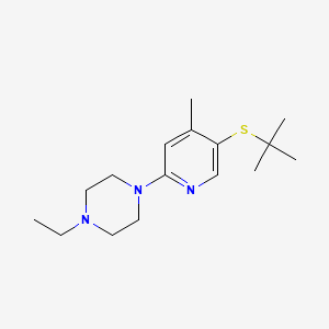 molecular formula C16H27N3S B11792736 1-(5-(tert-Butylthio)-4-methylpyridin-2-yl)-4-ethylpiperazine 