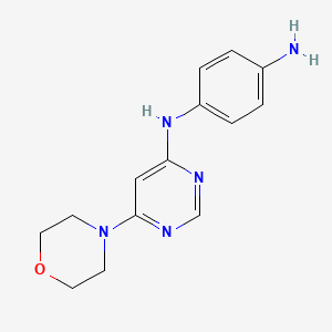 molecular formula C14H17N5O B11792877 N1-(6-Morpholinopyrimidin-4-yl)benzene-1,4-diamine 