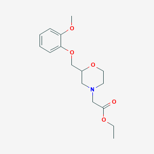 molecular formula C16H23NO5 B11793012 Ethyl 2-(2-((2-methoxyphenoxy)methyl)morpholino)acetate CAS No. 1706449-65-1
