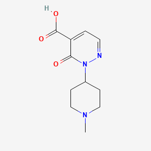 molecular formula C11H15N3O3 B11793031 2-(1-Methylpiperidin-4-yl)-3-oxo-2,3-dihydropyridazine-4-carboxylic acid 