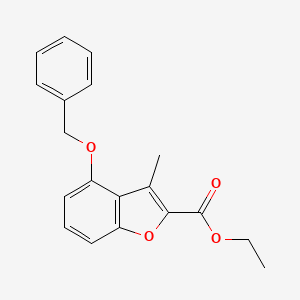 molecular formula C19H18O4 B11793049 Ethyl4-(benzyloxy)-3-methylbenzofuran-2-carboxylate 