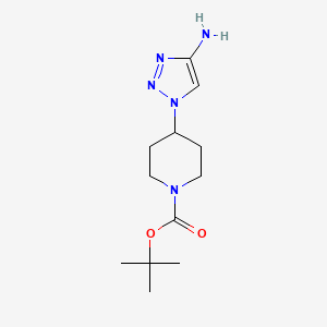 molecular formula C12H21N5O2 B11793169 tert-Butyl 4-(4-amino-1H-1,2,3-triazol-1-yl)piperidine-1-carboxylate 