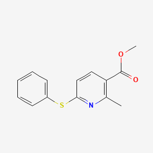 molecular formula C14H13NO2S B11793188 Methyl 2-methyl-6-(phenylthio)nicotinate 
