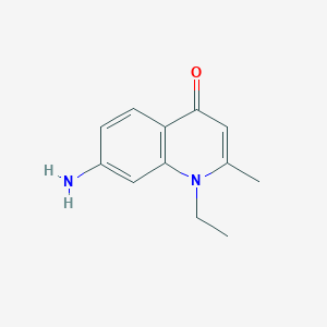 molecular formula C12H14N2O B11793253 7-Amino-1-ethyl-2-methylquinolin-4(1H)-one 