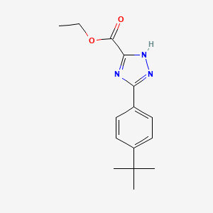 molecular formula C15H19N3O2 B11793275 Ethyl 3-(4-(tert-butyl)phenyl)-1H-1,2,4-triazole-5-carboxylate 