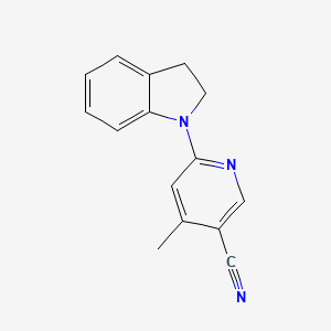 molecular formula C15H13N3 B11793299 6-(Indolin-1-yl)-4-methylnicotinonitrile 