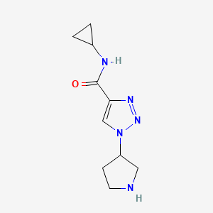 molecular formula C10H15N5O B11793304 N-Cyclopropyl-1-(pyrrolidin-3-yl)-1H-1,2,3-triazole-4-carboxamide 
