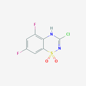 molecular formula C7H3ClF2N2O2S B11793362 3-Chloro-5,7-difluoro-2H-benzo[e][1,2,4]thiadiazine 1,1-dioxide 