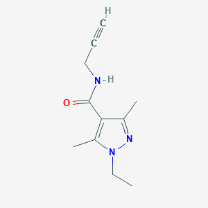 molecular formula C11H15N3O B11793383 1-Ethyl-3,5-dimethyl-N-(prop-2-yn-1-yl)-1H-pyrazole-4-carboxamide 