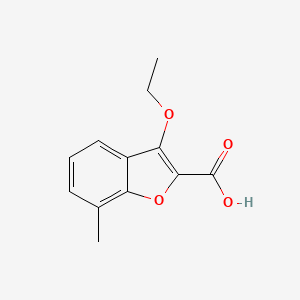 molecular formula C12H12O4 B11793441 3-Ethoxy-7-methylbenzofuran-2-carboxylic acid 