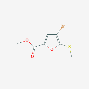 molecular formula C7H7BrO3S B11793463 Methyl4-bromo-5-(methylthio)furan-2-carboxylate 