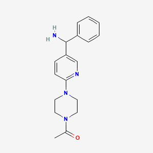 molecular formula C18H22N4O B11793480 1-(4-(5-(Amino(phenyl)methyl)pyridin-2-yl)piperazin-1-yl)ethanone 