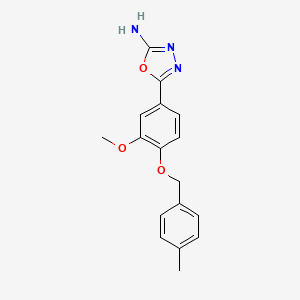 molecular formula C17H17N3O3 B11793485 5-(3-Methoxy-4-((4-methylbenzyl)oxy)phenyl)-1,3,4-oxadiazol-2-amine 