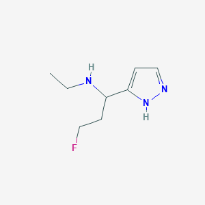 molecular formula C8H14FN3 B11793502 N-Ethyl-3-fluoro-1-(1H-pyrazol-3-yl)propan-1-amine 
