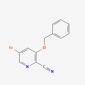 molecular formula C13H9BrN2O B11793504 3-(Benzyloxy)-5-bromopicolinonitrile 