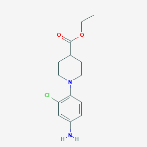 molecular formula C14H19ClN2O2 B11793511 Ethyl 1-(4-amino-2-chlorophenyl)piperidine-4-carboxylate 