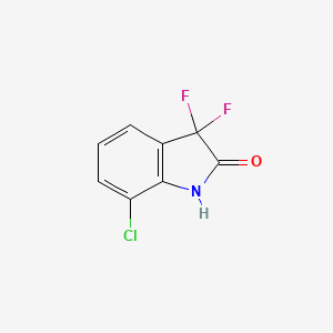 molecular formula C8H4ClF2NO B11793512 7-Chloro-3,3-difluoroindolin-2-one 