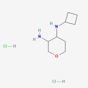 molecular formula C9H20Cl2N2O B11793638 N4-Cyclobutyltetrahydro-2H-pyran-3,4-diaminedihydrochloride 