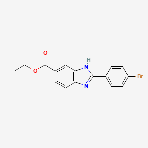 molecular formula C16H13BrN2O2 B11793647 Ethyl 2-(4-bromophenyl)-1H-benzo[d]imidazole-6-carboxylate 