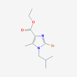 molecular formula C11H17BrN2O2 B11793671 Ethyl 2-bromo-1-isobutyl-5-methyl-1H-imidazole-4-carboxylate 
