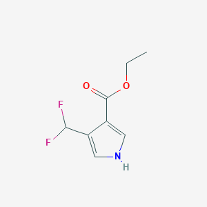 molecular formula C8H9F2NO2 B11793707 Ethyl 4-(difluoromethyl)-1H-pyrrole-3-carboxylate 