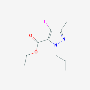 molecular formula C10H13IN2O2 B11793742 Ethyl 1-allyl-4-iodo-3-methyl-1H-pyrazole-5-carboxylate 