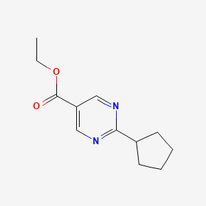 molecular formula C12H16N2O2 B11793772 Ethyl 2-cyclopentylpyrimidine-5-carboxylate 