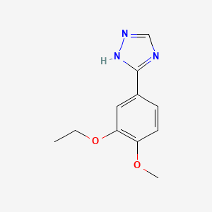 molecular formula C11H13N3O2 B11793780 3-(3-Ethoxy-4-methoxyphenyl)-1H-1,2,4-triazole 