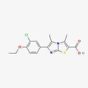 molecular formula C16H15ClN2O3S B11793822 6-(3-Chloro-4-ethoxyphenyl)-3,5-dimethylimidazo[2,1-b]thiazole-2-carboxylic acid 