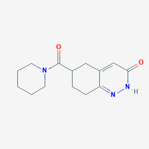 molecular formula C14H19N3O2 B11793825 6-(Piperidine-1-carbonyl)-5,6,7,8-tetrahydrocinnolin-3(2H)-one 