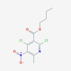 molecular formula C11H12Cl2N2O4 B11793853 Butyl 2,4-dichloro-6-methyl-5-nitronicotinate 
