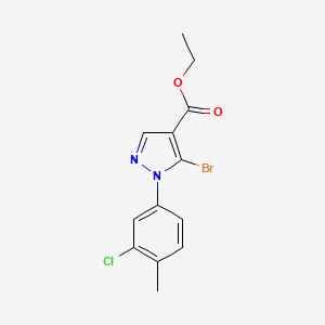 molecular formula C13H12BrClN2O2 B11793898 Ethyl 5-bromo-1-(3-chloro-4-methylphenyl)-1H-pyrazole-4-carboxylate 