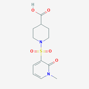 molecular formula C12H16N2O5S B11793901 1-((1-Methyl-2-oxo-1,2-dihydropyridin-3-yl)sulfonyl)piperidine-4-carboxylic acid 