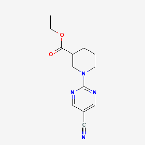 molecular formula C13H16N4O2 B11793924 Ethyl 1-(5-cyanopyrimidin-2-yl)piperidine-3-carboxylate 