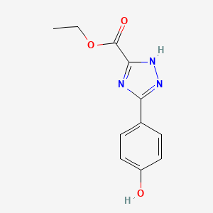 molecular formula C11H11N3O3 B11793976 Ethyl 3-(4-hydroxyphenyl)-1H-1,2,4-triazole-5-carboxylate 