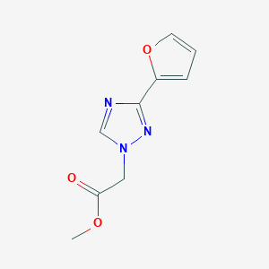 molecular formula C9H9N3O3 B11793999 Methyl 2-(3-(furan-2-yl)-1H-1,2,4-triazol-1-yl)acetate 