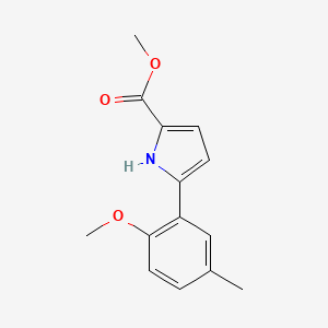 molecular formula C14H15NO3 B11794045 Methyl 5-(2-methoxy-5-methylphenyl)-1H-pyrrole-2-carboxylate 