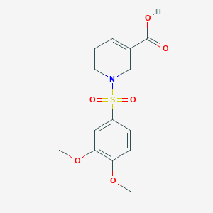 molecular formula C14H17NO6S B11794060 1-((3,4-Dimethoxyphenyl)sulfonyl)-1,2,5,6-tetrahydropyridine-3-carboxylic acid 