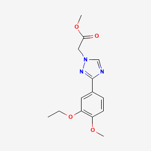 molecular formula C14H17N3O4 B11794113 Methyl 2-(3-(3-ethoxy-4-methoxyphenyl)-1H-1,2,4-triazol-1-yl)acetate 