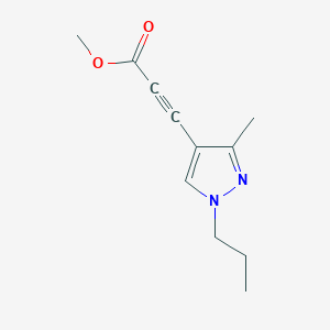 molecular formula C11H14N2O2 B11794164 Methyl 3-(3-methyl-1-propyl-1H-pyrazol-4-yl)propiolate 