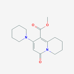 molecular formula C16H22N2O3 B11794208 Methyl 6-oxo-8-(piperidin-1-yl)-2,3,4,6-tetrahydro-1H-quinolizine-9-carboxylate 