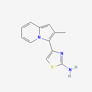 molecular formula C12H11N3S B11794240 4-(2-Methylindolizin-3-yl)thiazol-2-amine 