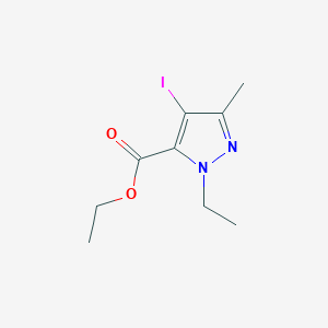 molecular formula C9H13IN2O2 B11794322 Ethyl 1-ethyl-4-iodo-3-methyl-1H-pyrazole-5-carboxylate 