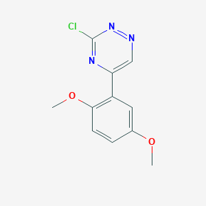 molecular formula C11H10ClN3O2 B11794416 3-Chloro-5-(2,5-dimethoxyphenyl)-1,2,4-triazine 