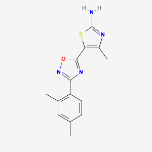 molecular formula C14H14N4OS B11794523 5-(3-(2,4-Dimethylphenyl)-1,2,4-oxadiazol-5-yl)-4-methylthiazol-2-amine 