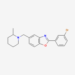 molecular formula C20H21BrN2O B11794663 2-(3-Bromophenyl)-5-((2-methylpiperidin-1-yl)methyl)benzo[d]oxazole 