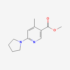 molecular formula C12H16N2O2 B11794686 Methyl 4-methyl-6-(pyrrolidin-1-yl)nicotinate 