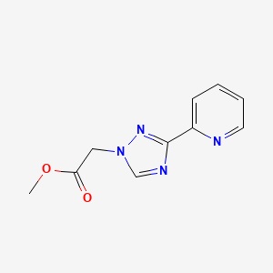 molecular formula C10H10N4O2 B11794696 Methyl 2-(3-(pyridin-2-yl)-1H-1,2,4-triazol-1-yl)acetate 
